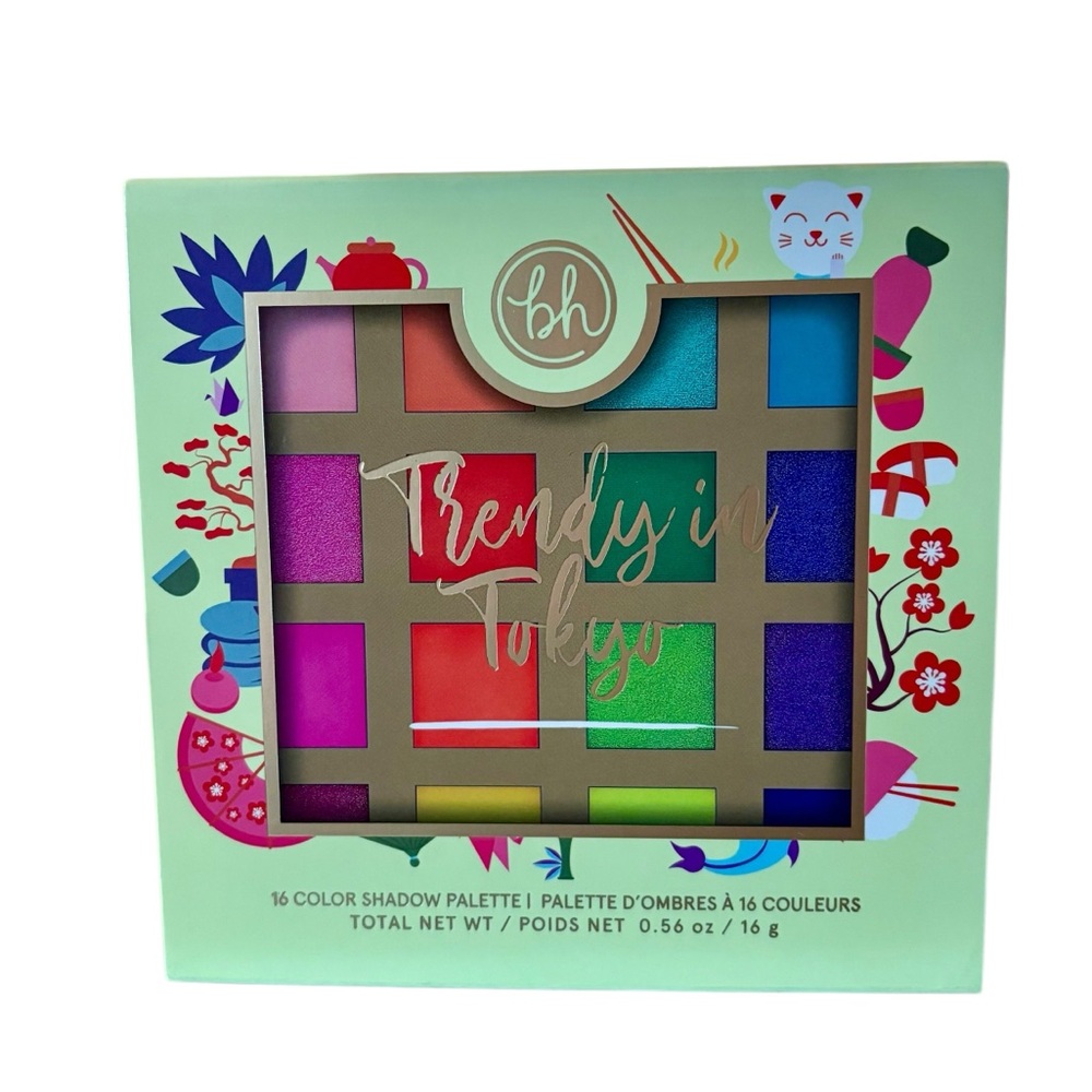 π bh Cosmetics 16 Color Eyeshadow Palette Trendy in Tokyo New Full-Size